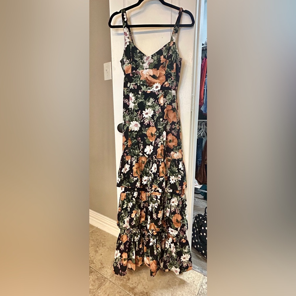 Abercrombie & Fitch Floral Tiered Maxi Dress | Size S